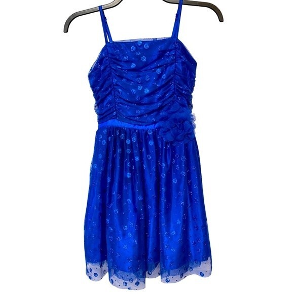 Justice Girls Royal Blue Party Dress - Picture 1 of 14